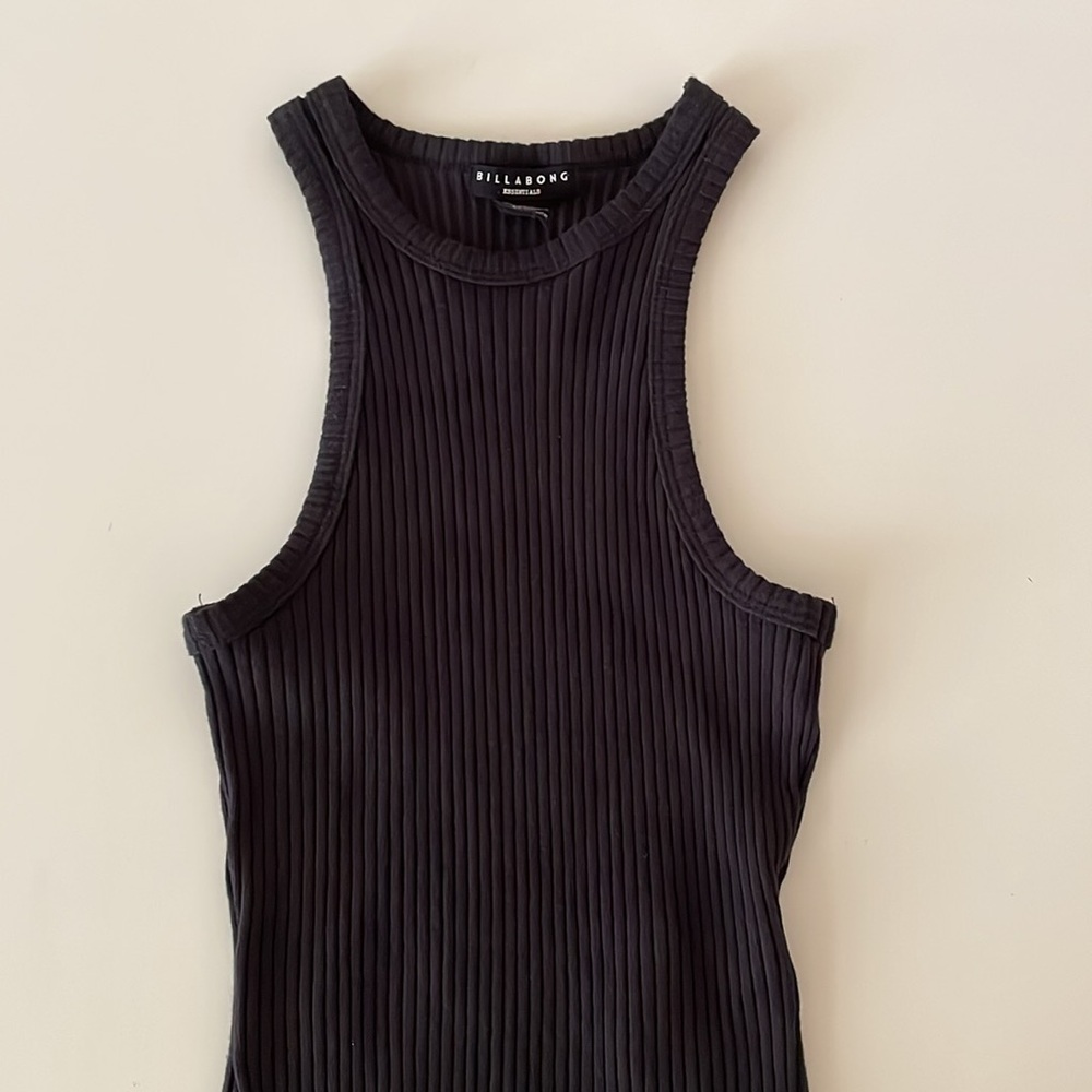 Billabong Ribbed Tank Top Crip Rib Tee Black - Picture 7 of 14